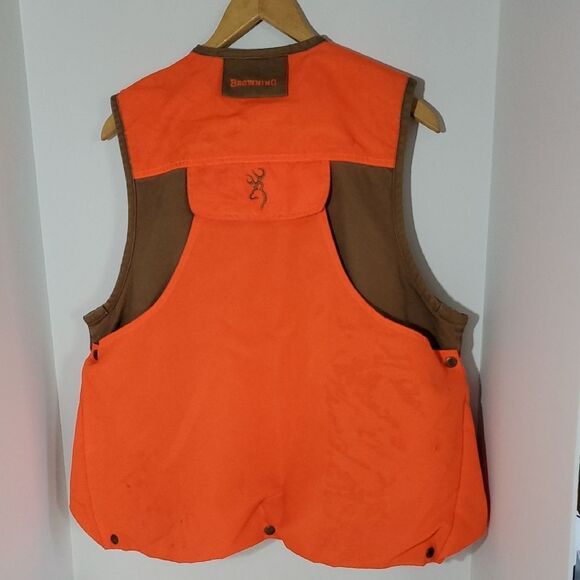 Browning Upland Vest Blaze Orange and Tan Pheasant Hunting Vest Men's S - Picture 7 of 14